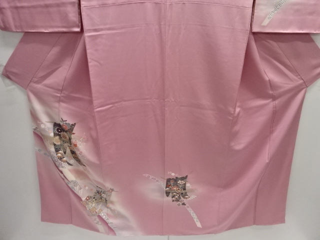  未使用品　几帳に花古典柄訪問着